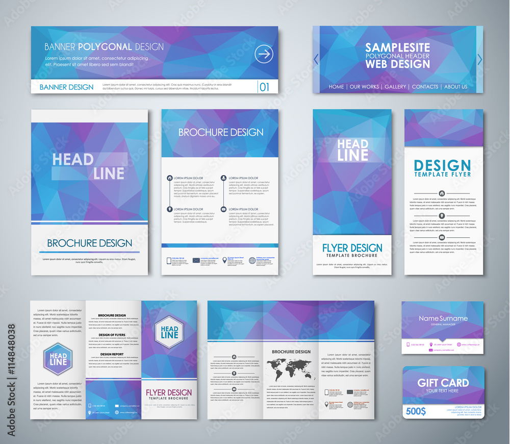 Mockup polygonal corporate identity Mockup polygonal corporate identity