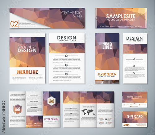 Mockup polygonal corporate identity