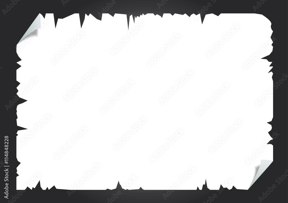 Ripped paper background. Note paper vector design.