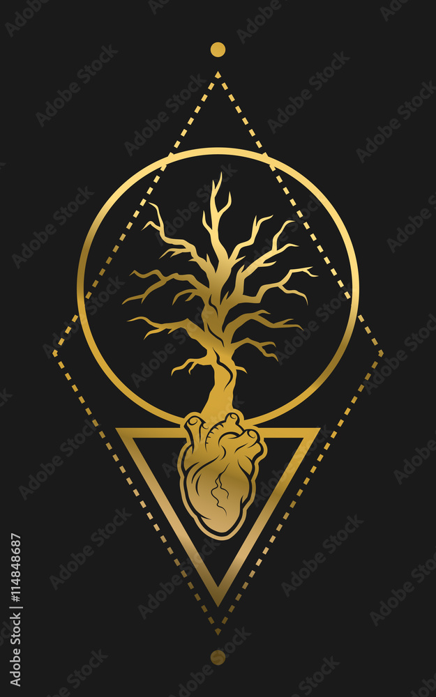 Human heart anatomy and the tree. Stock Vector | Adobe Stock