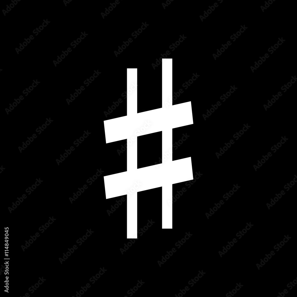 Obraz premium Musical symbol sharp on black