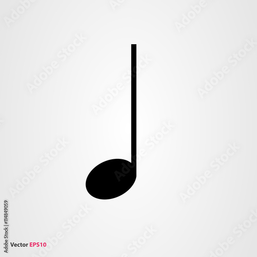 Quarter music note vector icon
