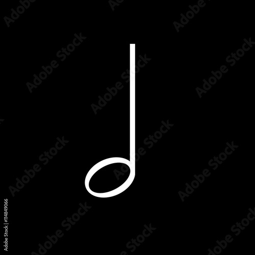 Half music note vector icon