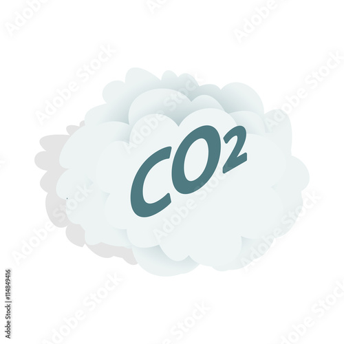 CO2 cloud icon in isometric 3d style on a white background