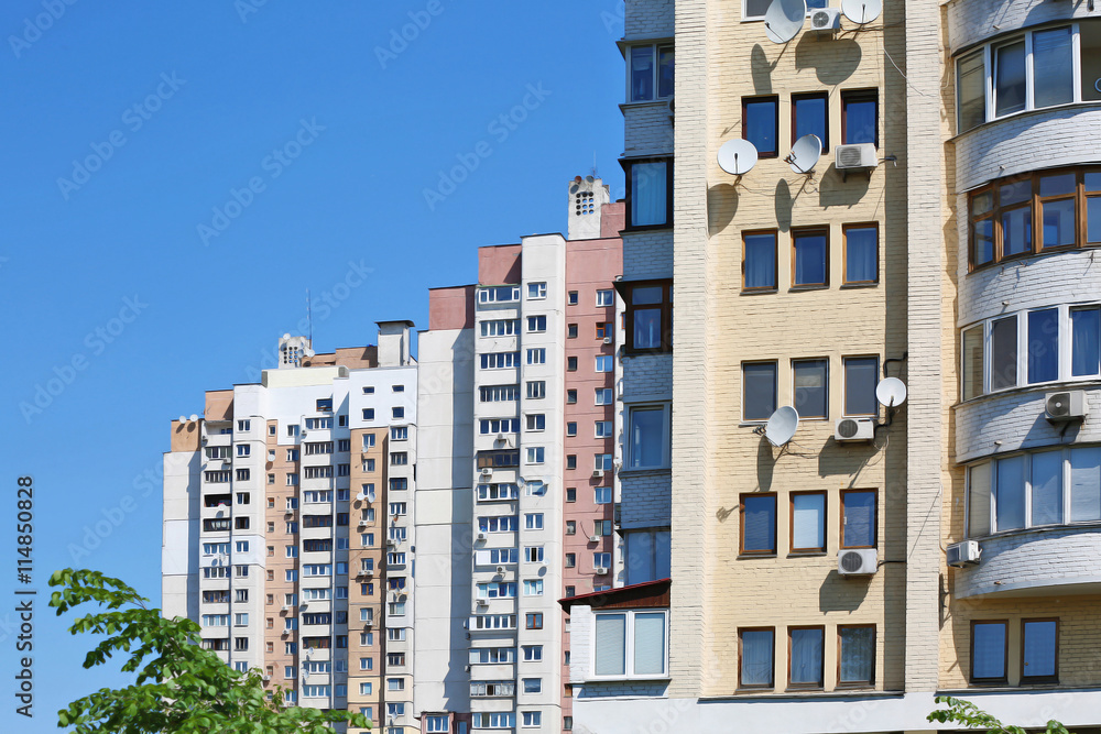 Modern buildings on sky background