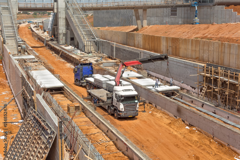 Fototapeta premium Paving a new road.