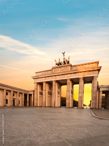 Brandenburg Gate in Berlin, Germany at sunset