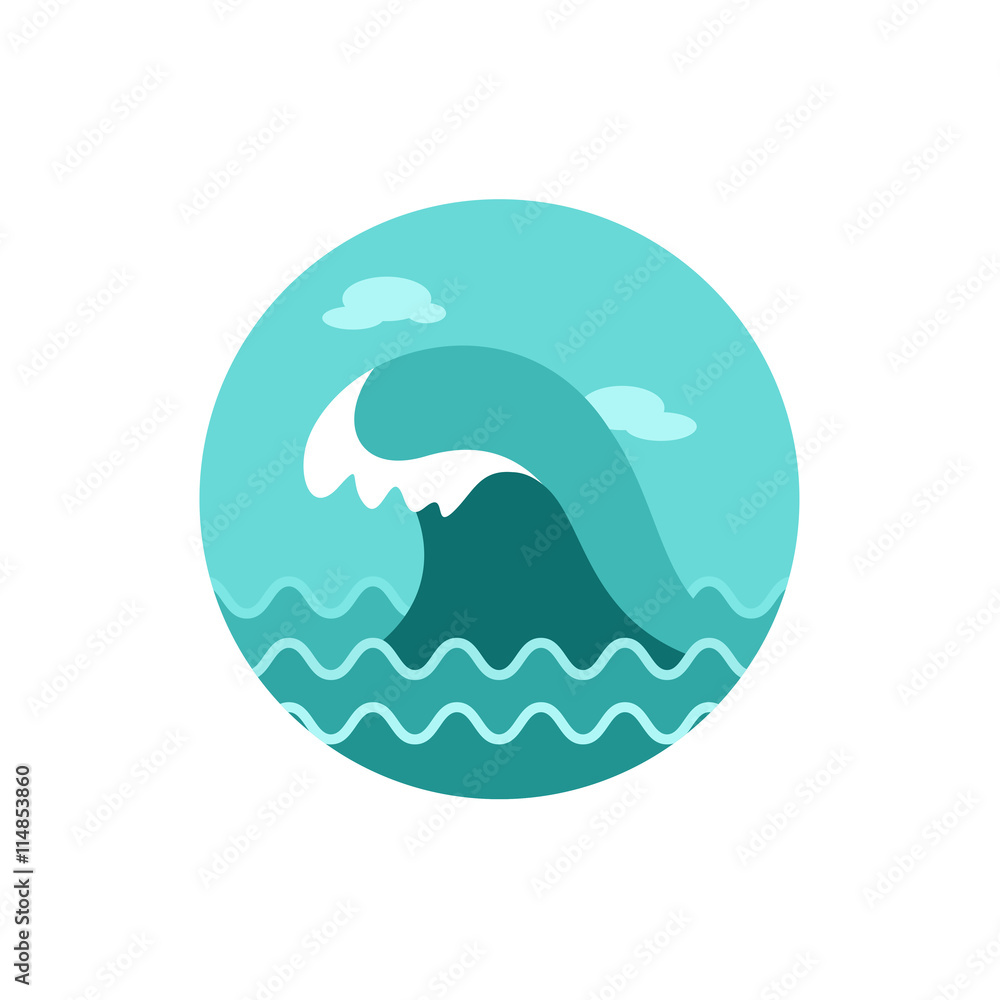 Ocean wave icon. Summer. Vacation
