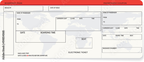 Pattern of a boarding pass or air ticket