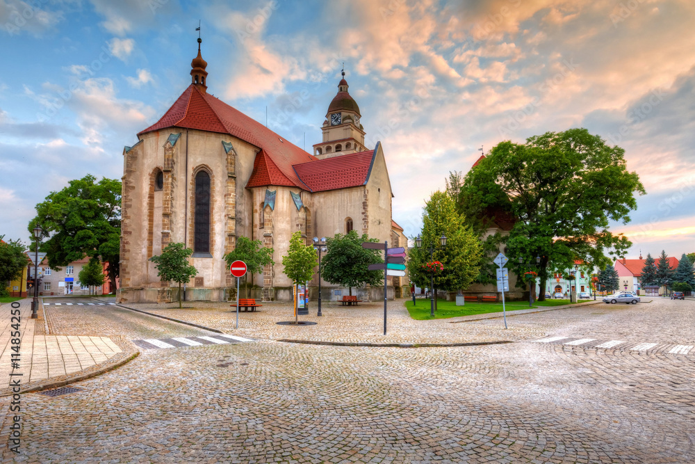 Church in the main square of Skalica. HDR image.