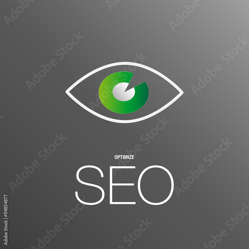 Flat design modern vector illustration concept of SEO word combined from optimize icon which symbolized a success internet searching optimization process