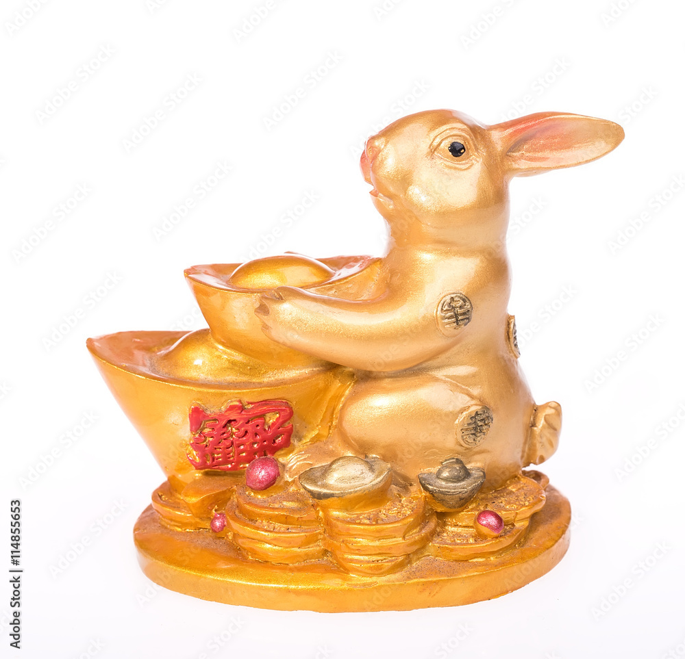 Obraz premium greeting for Chinese Rabbit, Translation of word mean good bless