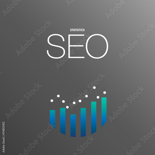 Flat design modern vector illustration concept of SEO word combined from elements and icons which symbolized a success internet searching optimization process