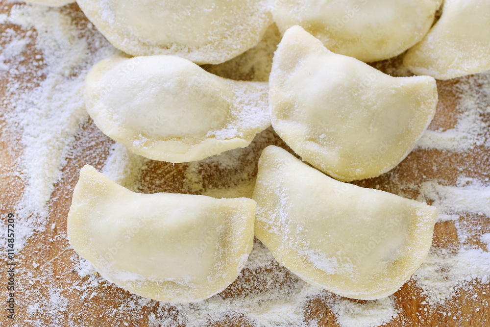 Raw dumplings polish dish