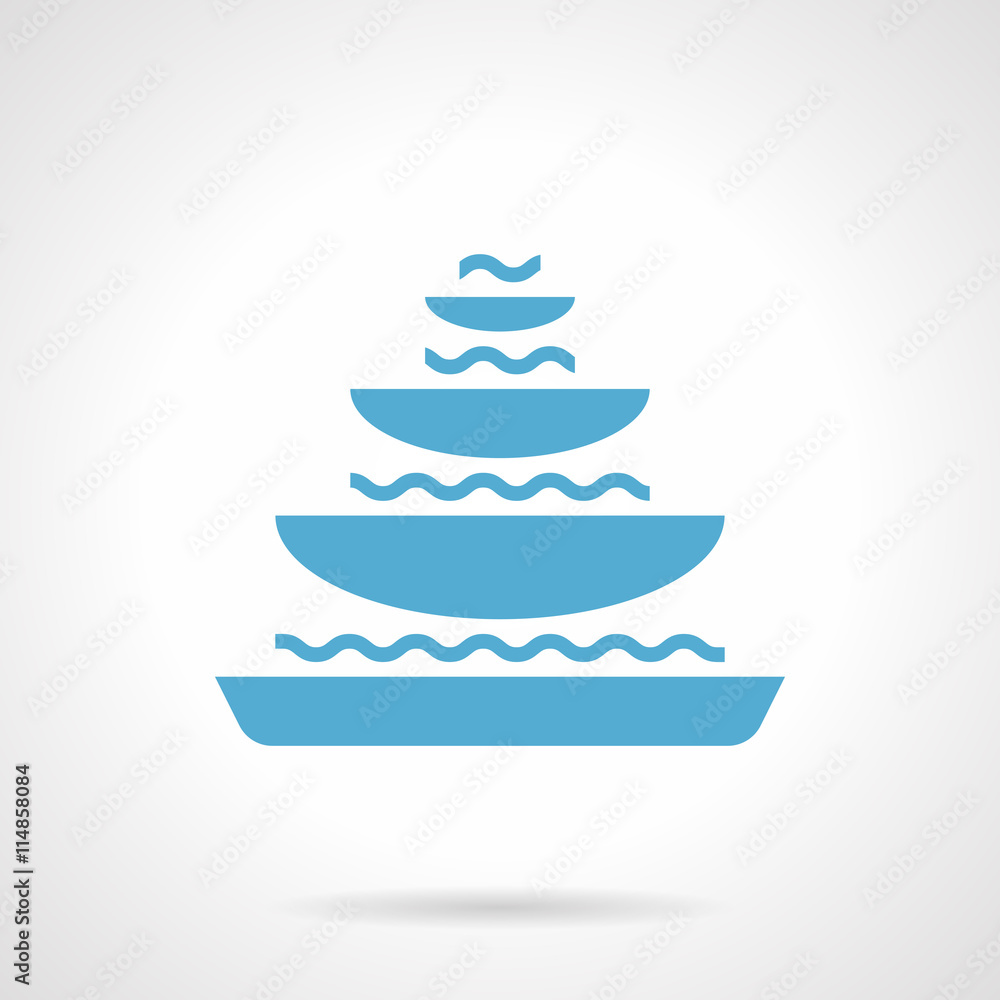 Pyramidal fountain glyph style vector icon