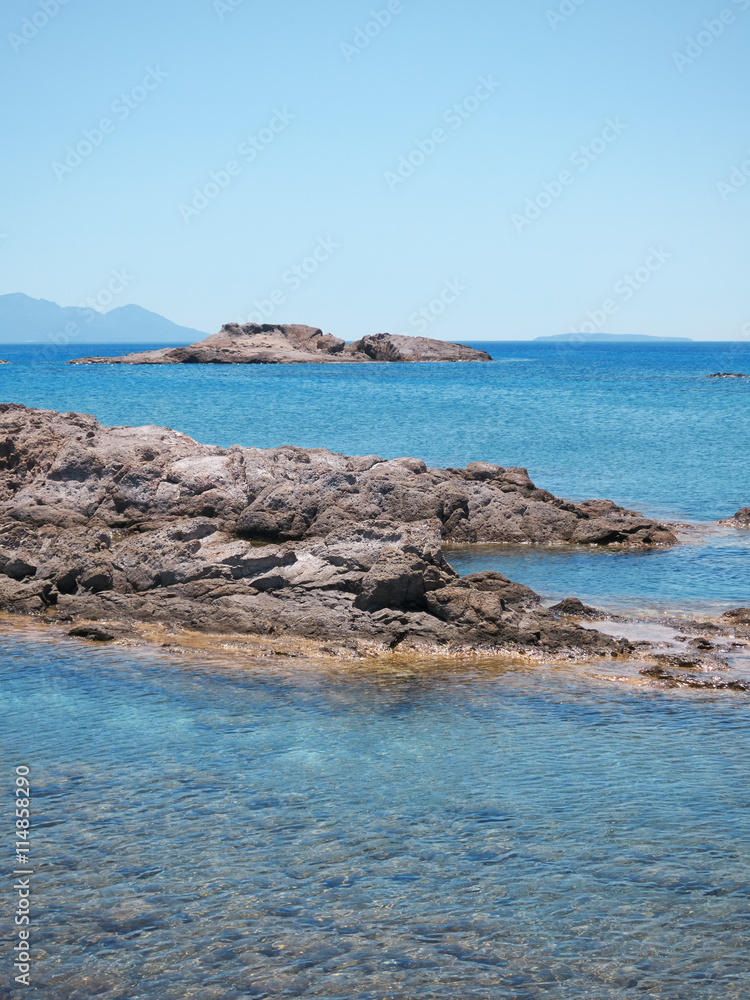 The crystal clear water of the Aegean Sea The crystal clear water of the Aegean Sea