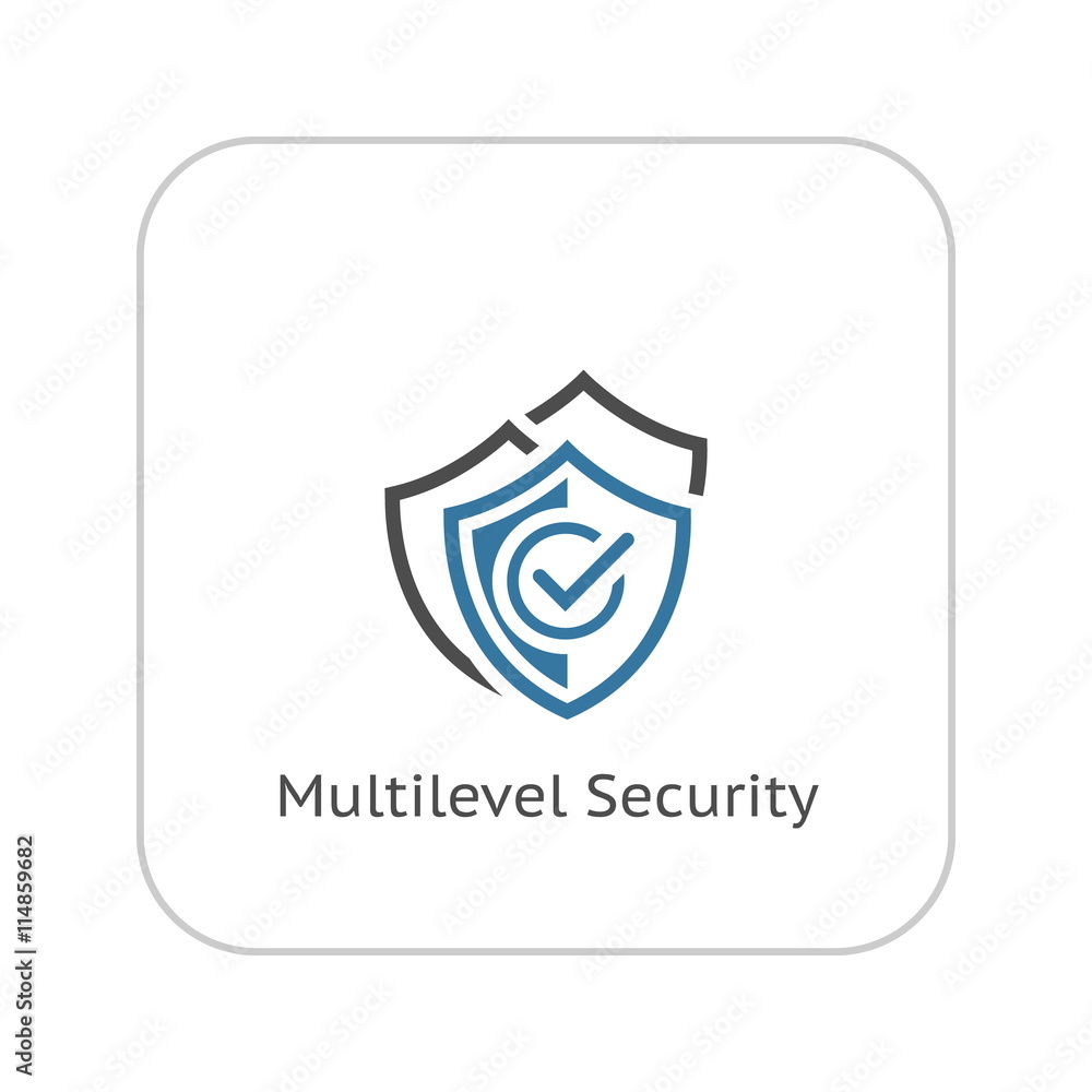 Multilevel Security Icon. Flat Design. Multilevel Security Icon. Flat Design.