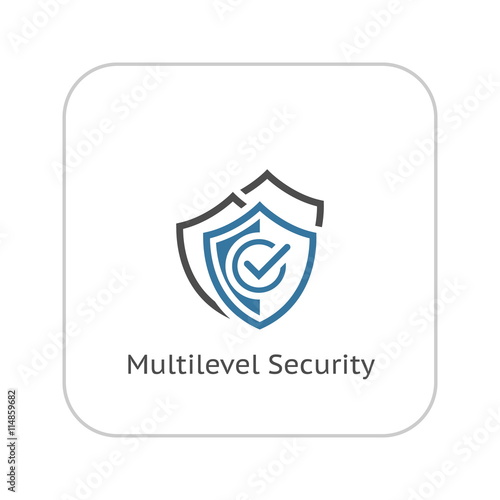 Multilevel Security Icon. Flat Design.