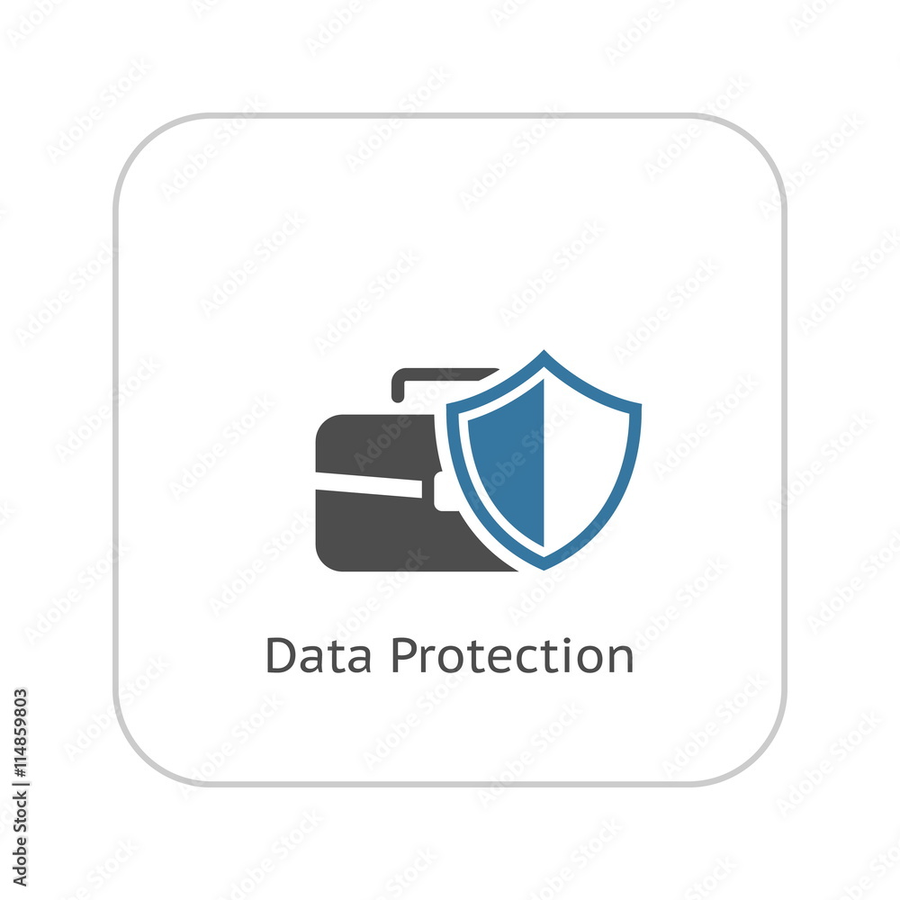 Data Protection Icon. Flat Design.