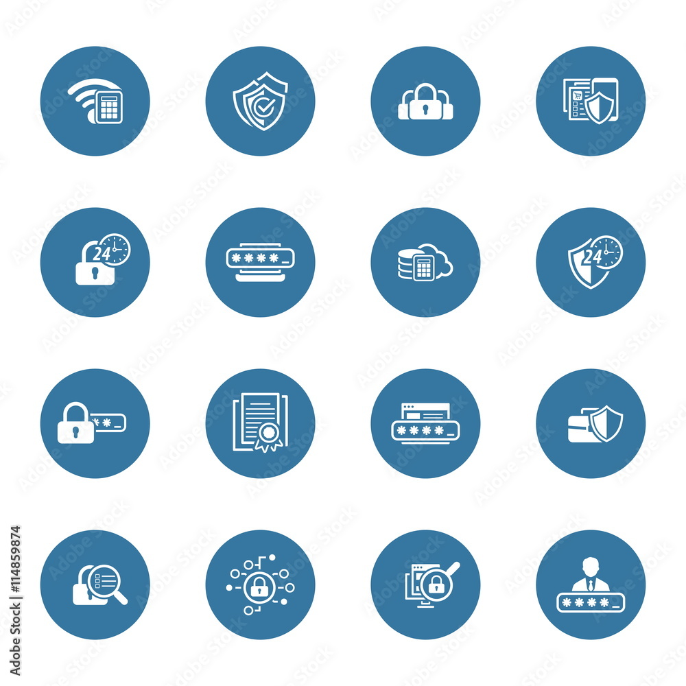 Flat Design Security and Protection Icons Set. Flat Design Security and Protection Icons Set.