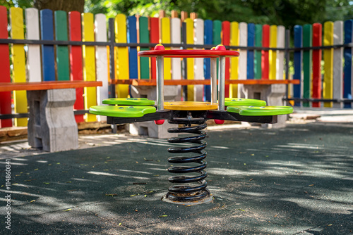 Modern children playground in park.