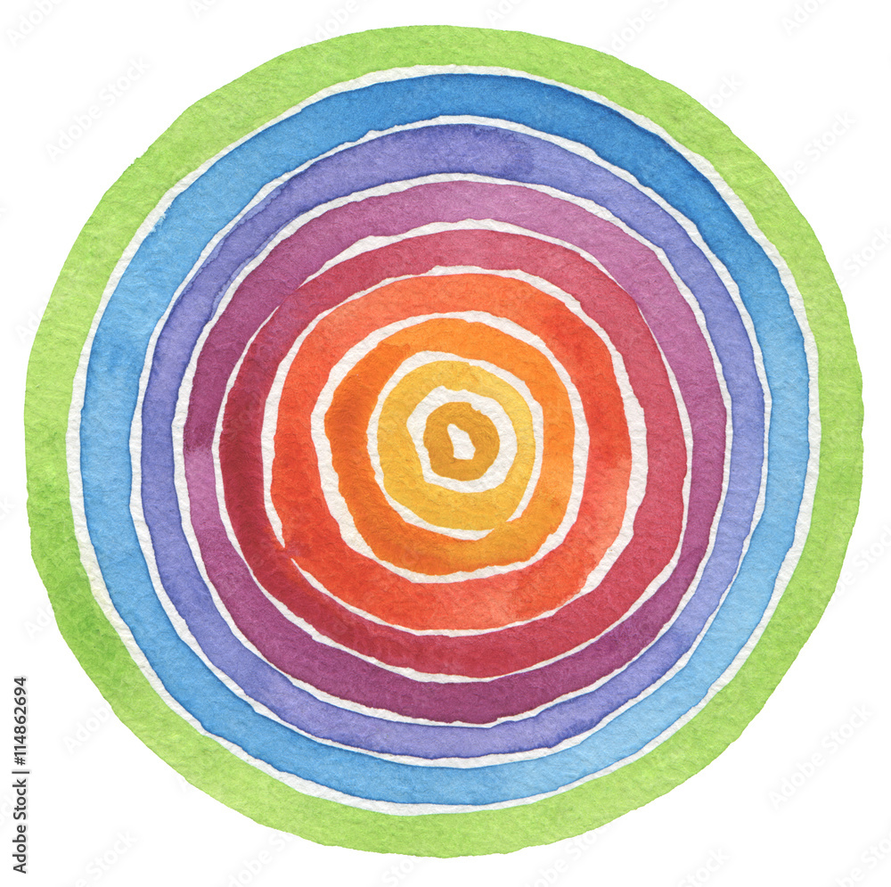 Fototapeta premium Abstract acrylic and watercolor circle painted background.