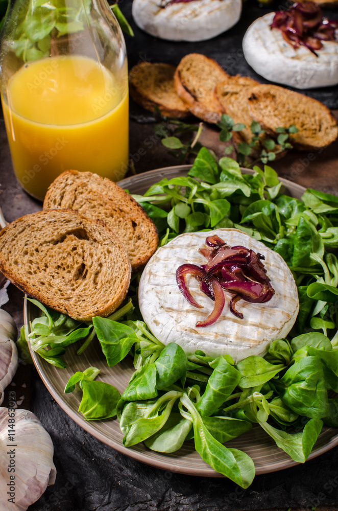 Grilled Camembert cheese