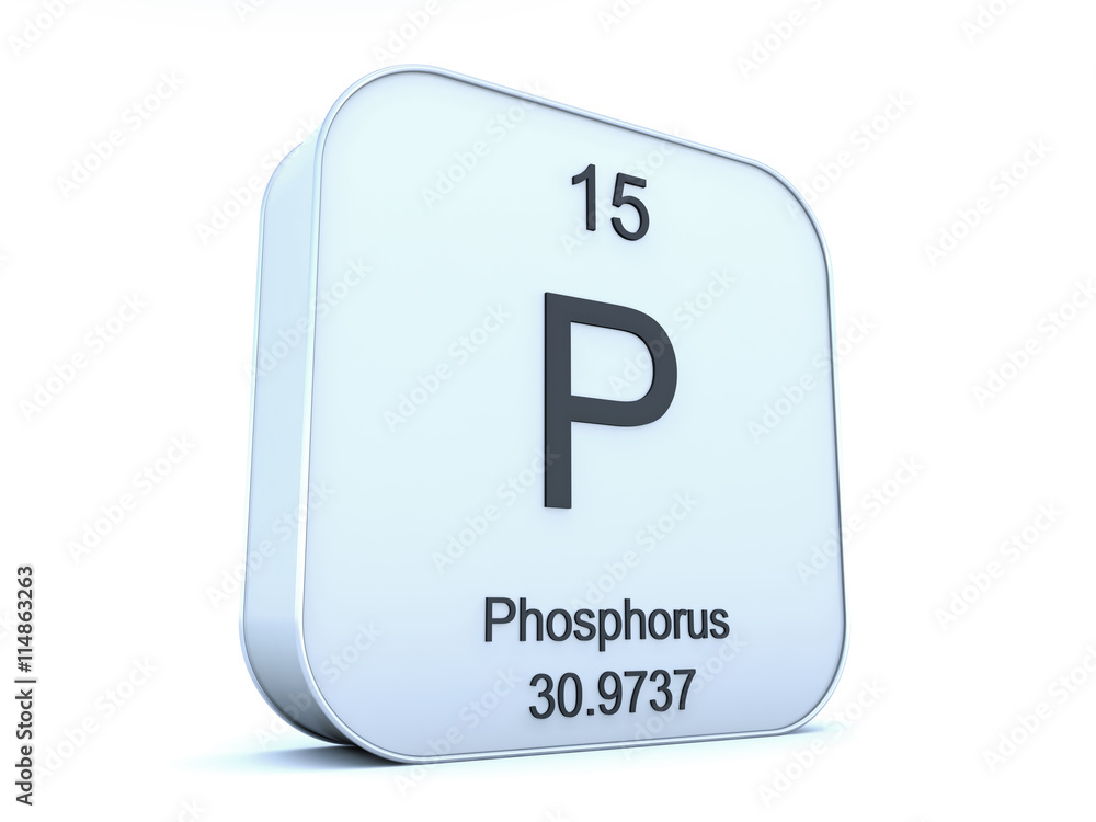 Phosphorus element on white square icon Phosphorus element on white square icon