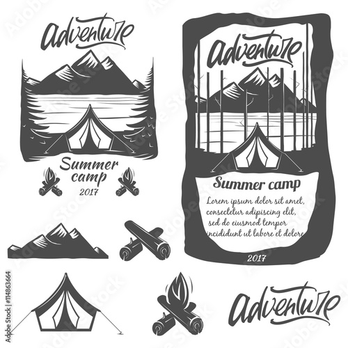 Summer camp typography design.