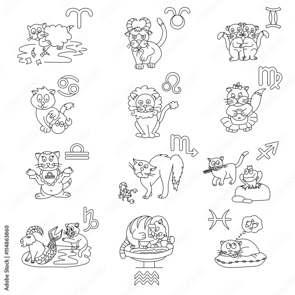 signs of the zodiac in the form of cute cats signs of the zodiac in the form of cute cats