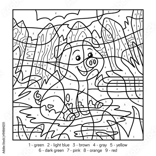 Color by number, pig