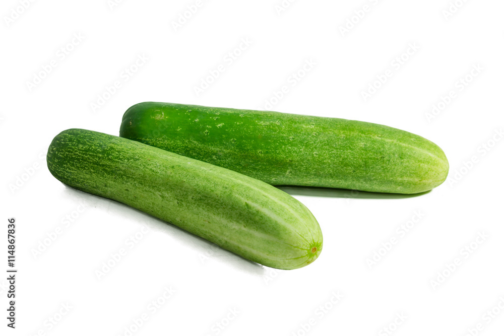 isolated cucumbers on white background isolated cucumbers on white background