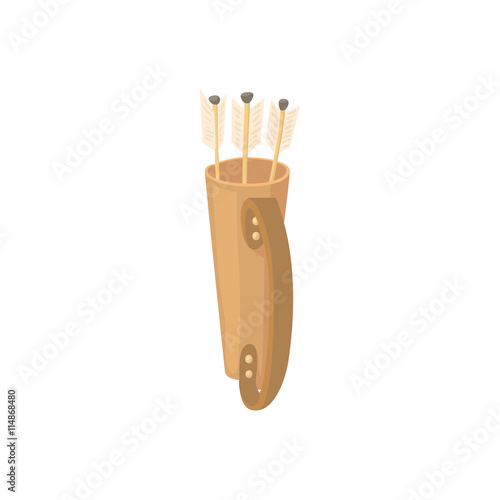 Quiver icon in cartoon style isolated on white background. Hunting equipment symbol
