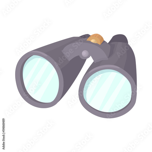 Binoculars icon in cartoon style isolated on white background. Optical device symbol