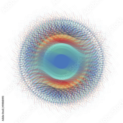 Abstract colorful elliptical geometric eye digital art background