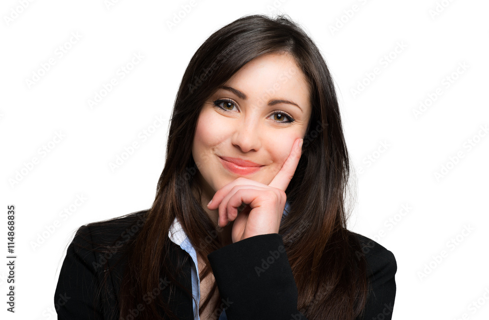 Beautiful businesswoman isolated on white Beautiful businesswoman isolated on white