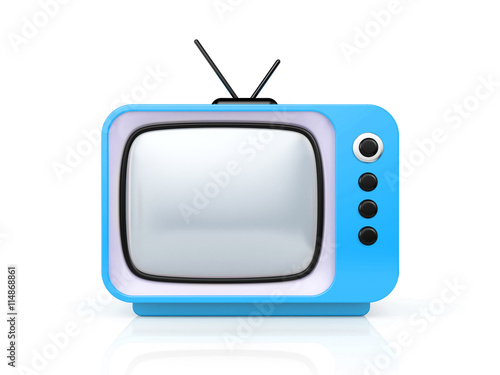 Red retro TV. 3d illustration