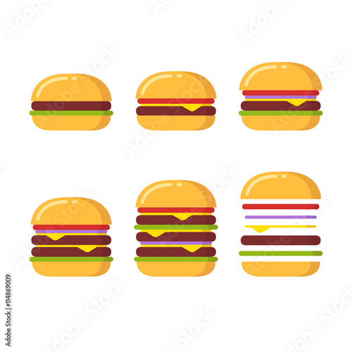 Burger icons set
