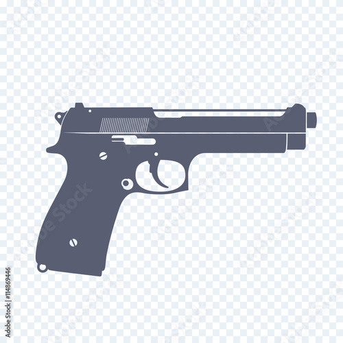 pistol, modern semi-automatic handgun, isolated gun