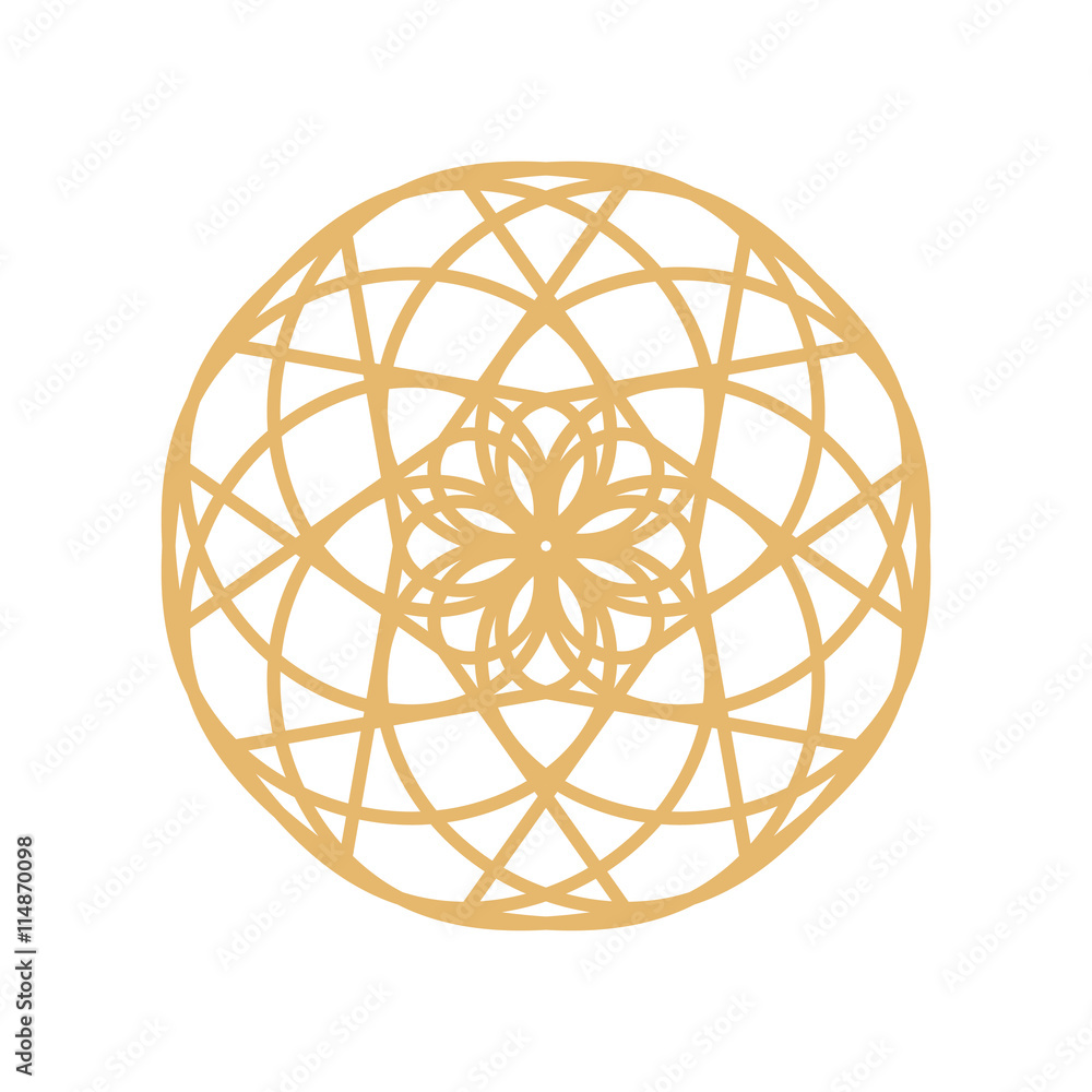 Gold mandala or geometrical element for decoration Gold mandala or geometrical element for decoration