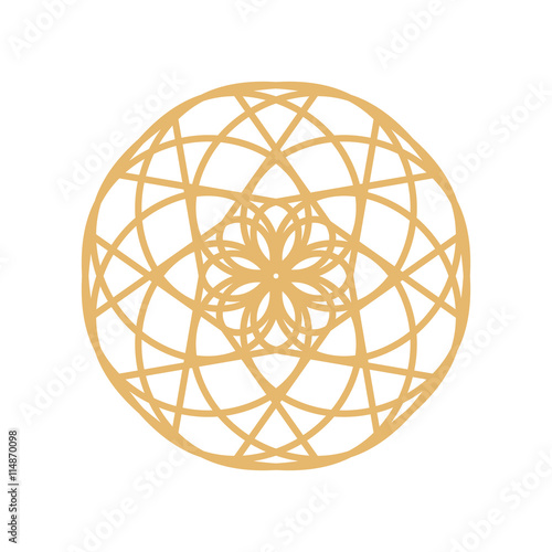 Gold mandala or geometrical element for decoration