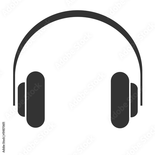 Headphones icon. Headphones logo. Flat icon of the headphones