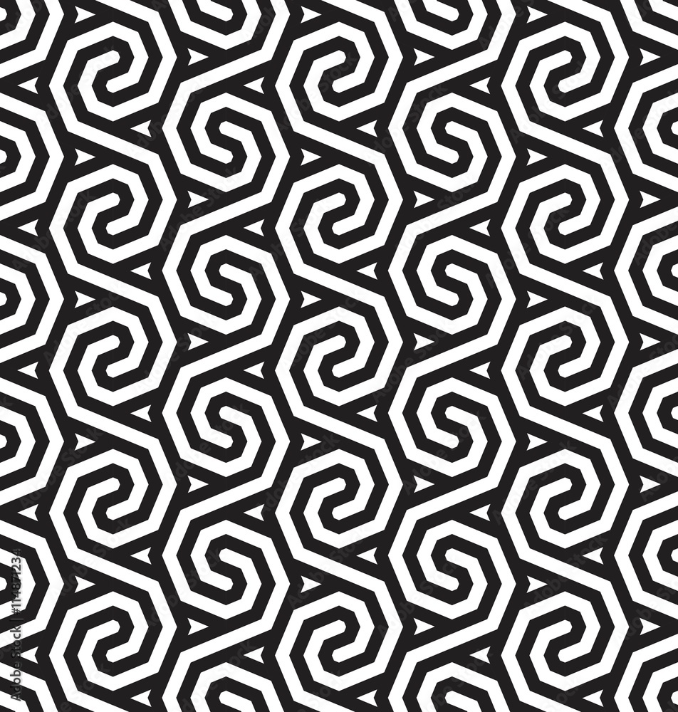 Vector seamless texture. Modern stylish texture. Repeating geometric tiles with octagons. Monochrome graphic design.