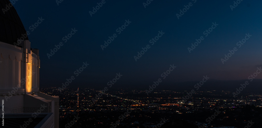 Hollywood at night from Griffith Observatory