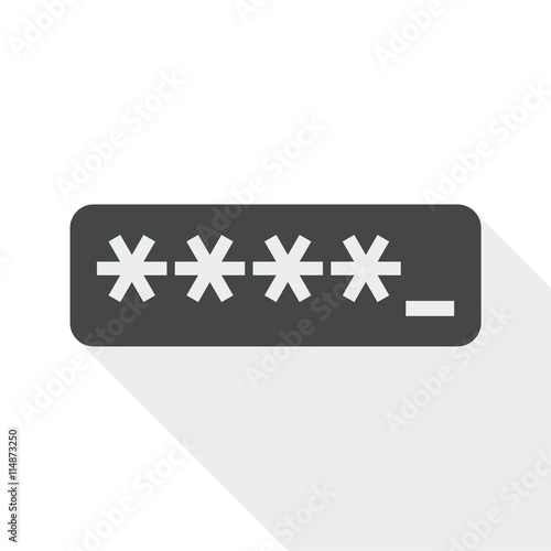 Password typing icon with long shadow