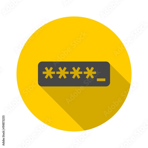 Password typing icon with long shadow