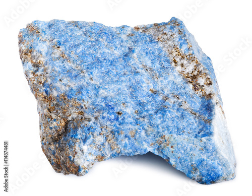 Raw lapis lazuli isolated on white with clipping path