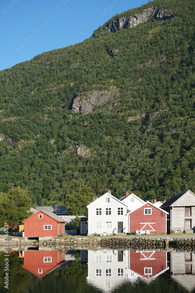 Wooden houses in Laerdal, Norway