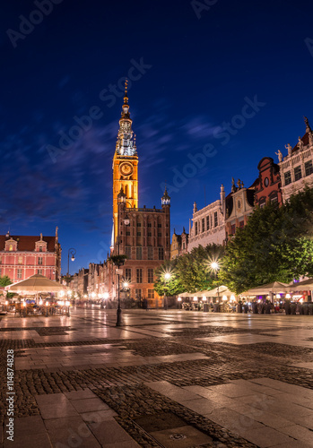 Long market and town hall of the old city, Gdansk, Poland