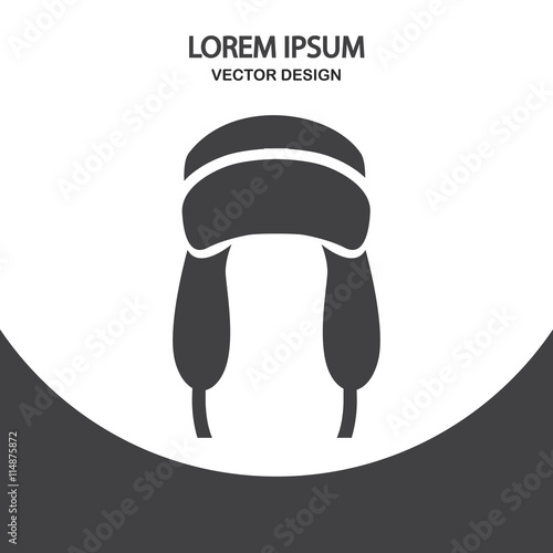 Cap earflaps icon on the background